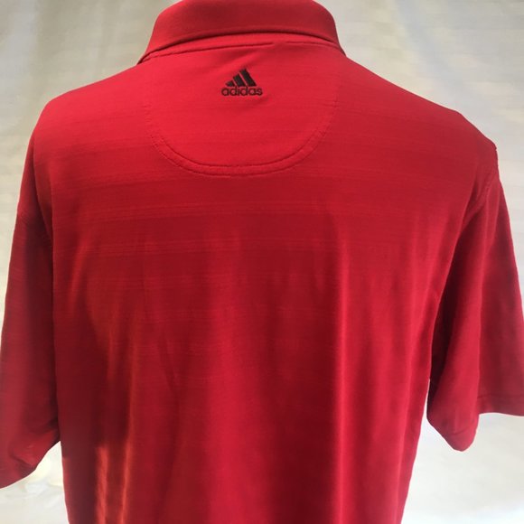 Adidas Polo Golf Shirt Mens Extra Large XL Climacool Red Texture Short Sleeve - Picture 9 of 14